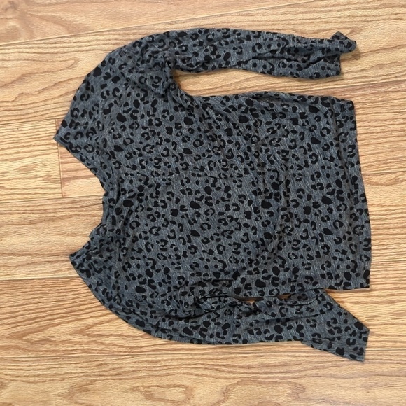 Rails Sami Charcoal Leopard print gray and black linen blend blouse, women's XS - Picture 4 of 6